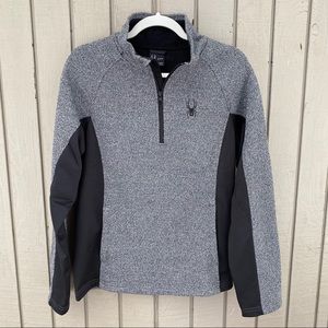 NWT Spyder Charcoal Heather Quarter Zip Small